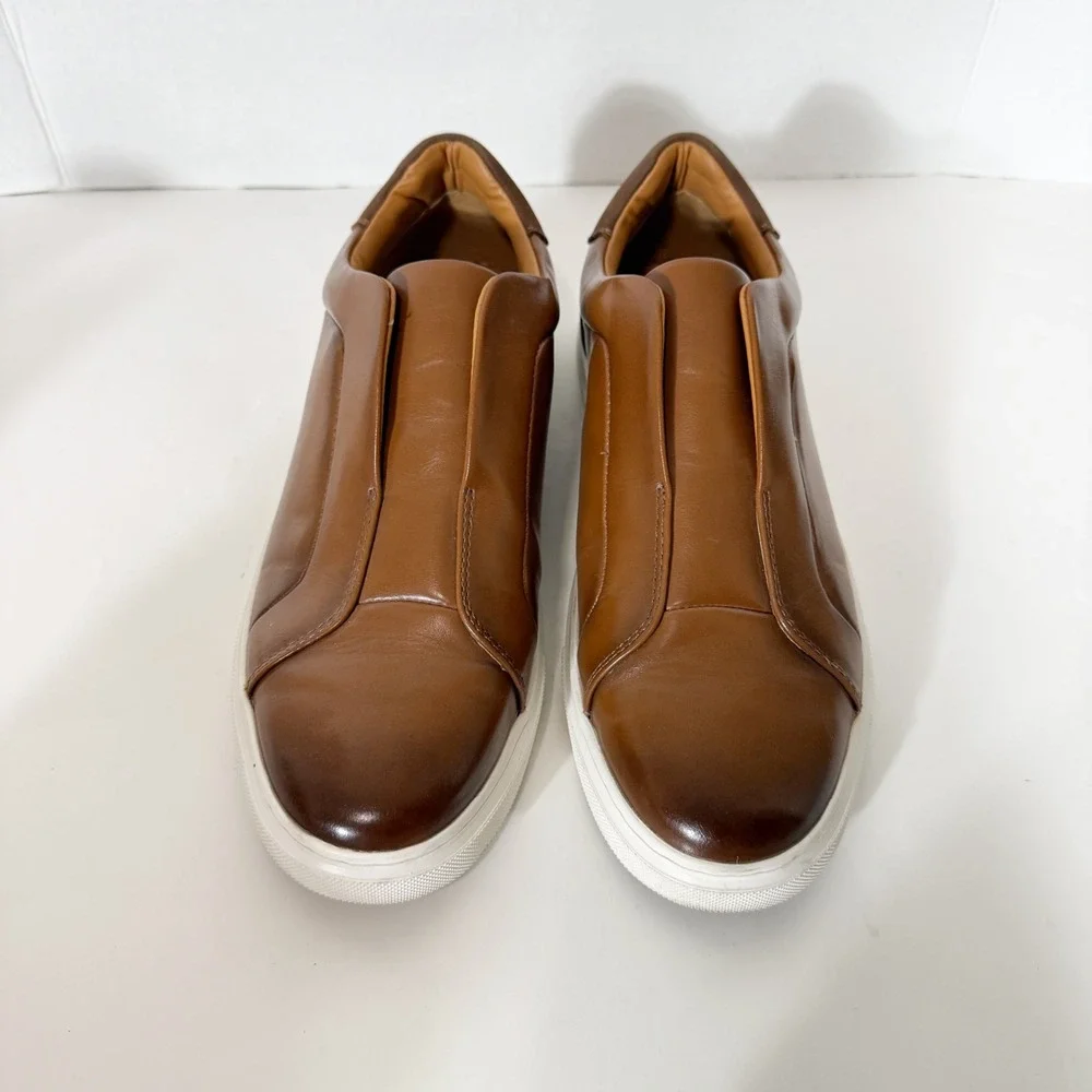 Nordstrom Rack Joshua Men Brown Saddle Slip On Ortholite Comfort Sneaker Size 10